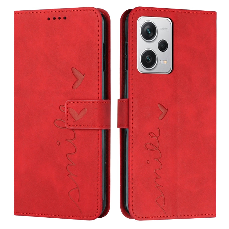 For Xiaomi Redmi Note 12 Pro+ Global / Note 12 Explorer Skin Feel Heart Pattern Leather Phone Case