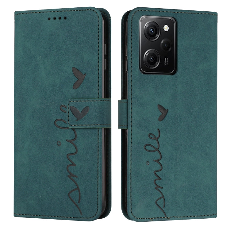 For Xiaomi Redmi Note 12 Pro Speed / Poco X5 Pro 5G Skin Feel Heart Pattern Leather Phone Case