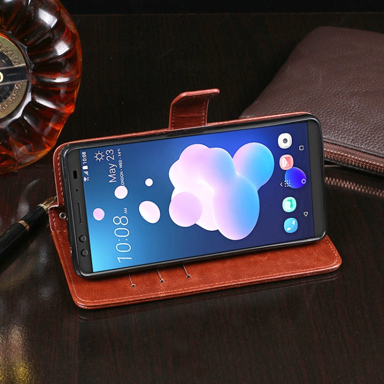 For HTC U12+ idewei Crazy Horse Texture Horizontal Flip Leather Case with Holder & Card Slots & Wallet