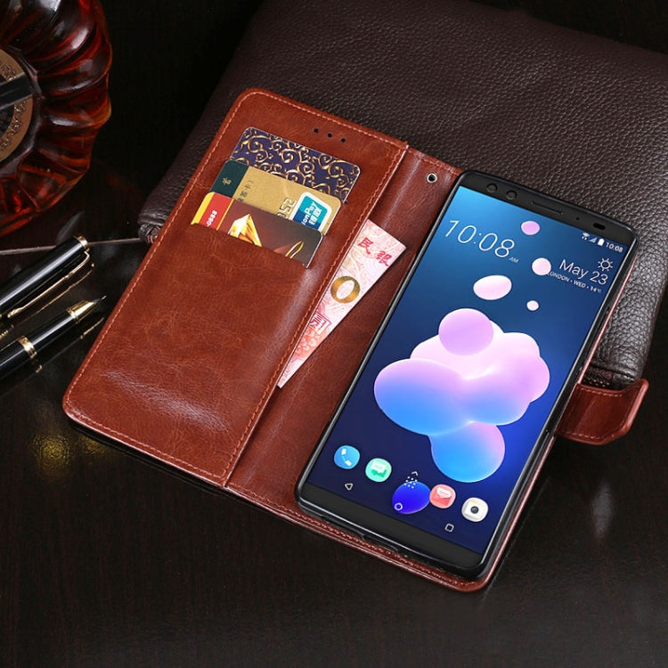 For HTC U12+ idewei Crazy Horse Texture Horizontal Flip Leather Case with Holder & Card Slots & Wallet