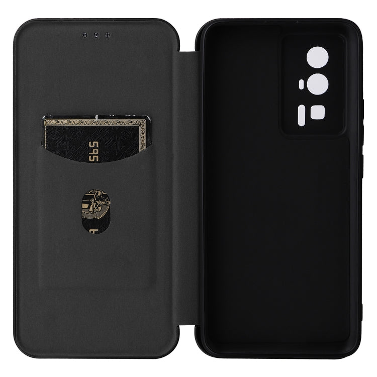 For Xiaomi Redmi K60 / K60 Pro Carbon Fiber Texture Flip Leather Phone Case