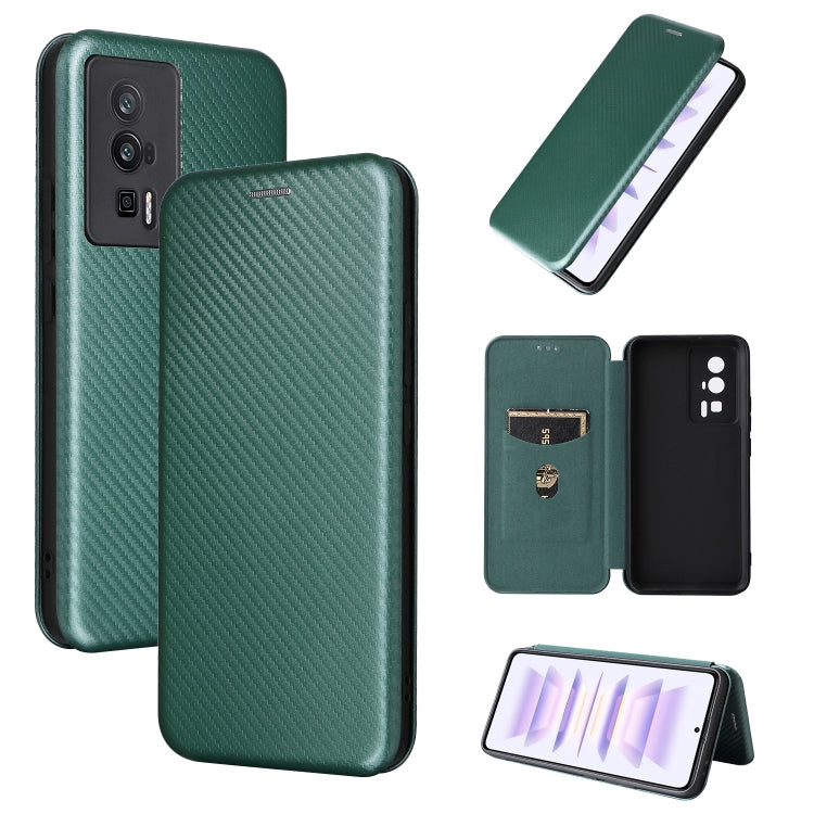 For Xiaomi Redmi K60 / K60 Pro Carbon Fiber Texture Flip Leather Phone Case
