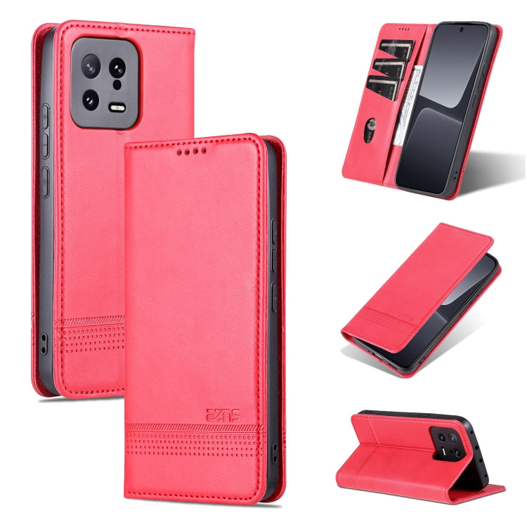 For Xiaomi 13 AZNS Magnetic Calf Texture Flip Leather Phone Case