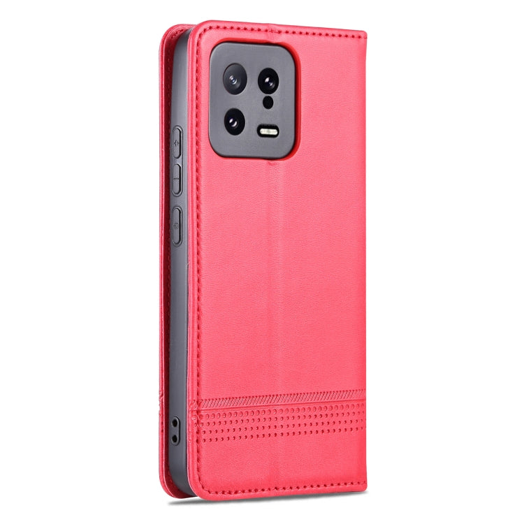 For Xiaomi 13 AZNS Magnetic Calf Texture Flip Leather Phone Case
