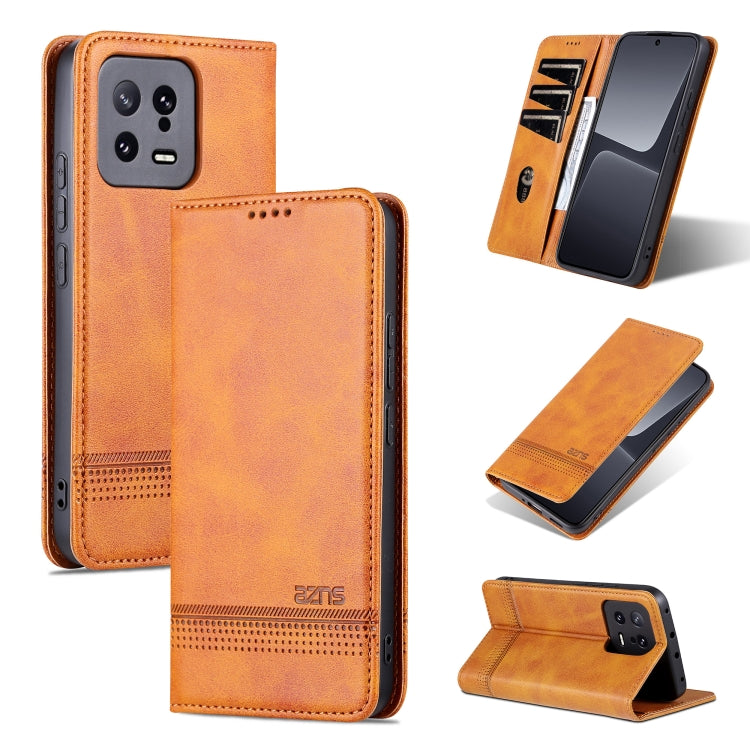 For Xiaomi 13 AZNS Magnetic Calf Texture Flip Leather Phone Case