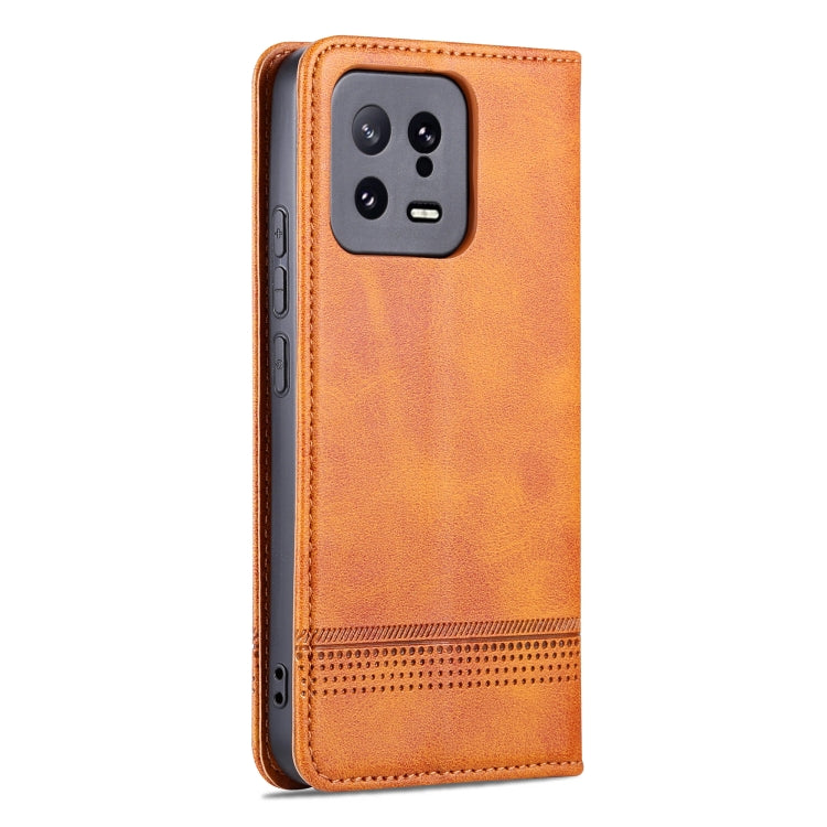 For Xiaomi 13 AZNS Magnetic Calf Texture Flip Leather Phone Case