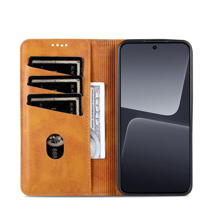 For Xiaomi 13 AZNS Magnetic Calf Texture Flip Leather Phone Case