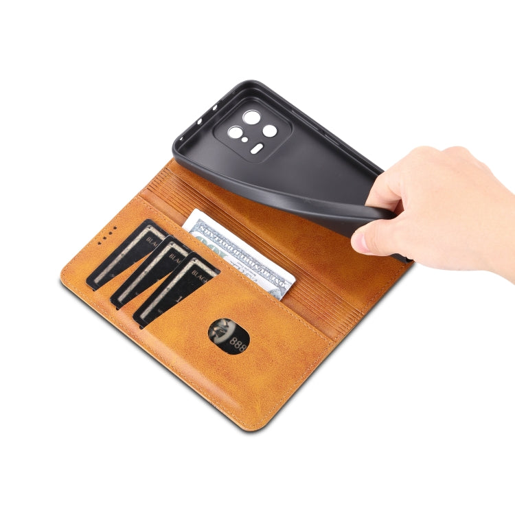 For Xiaomi 13 AZNS Magnetic Calf Texture Flip Leather Phone Case