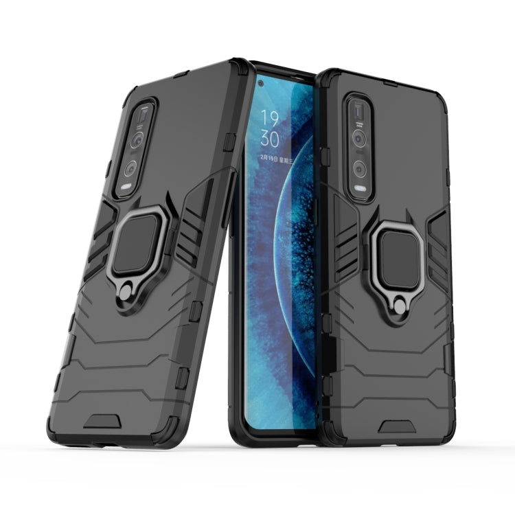 For OPPO Find X2 Pro PC + TPU Shockproof Protective Case with Magnetic Ring Holder