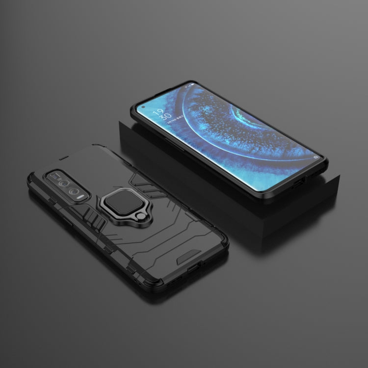 For OPPO Find X2 Pro PC + TPU Shockproof Protective Case with Magnetic Ring Holder
