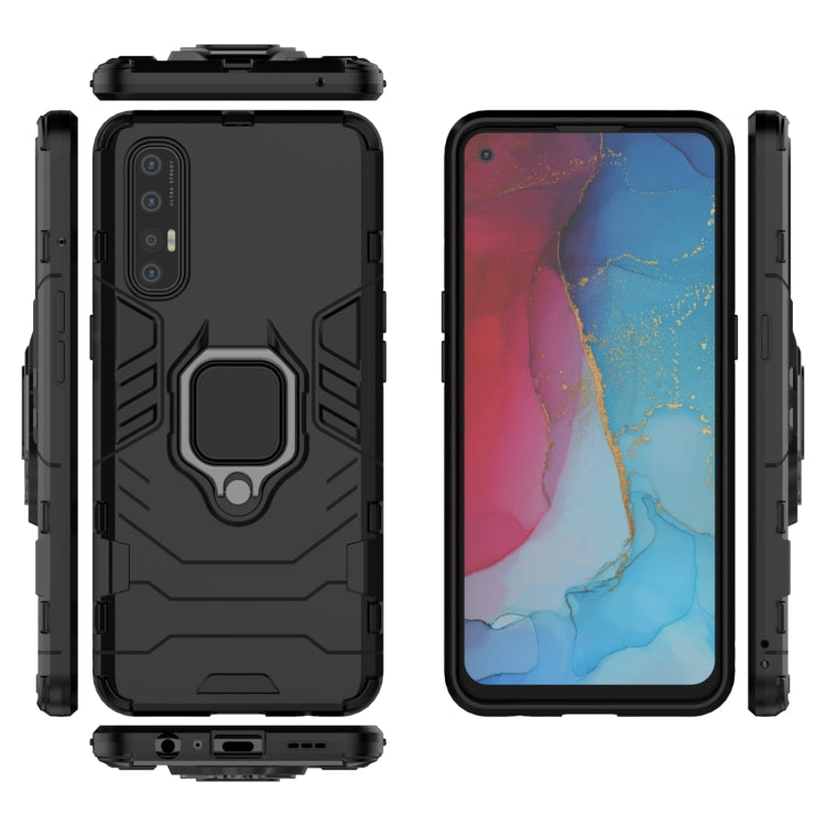 For OPPO Reno 3 Pro PC + TPU Shockproof Protective Case with Magnetic Ring Holder