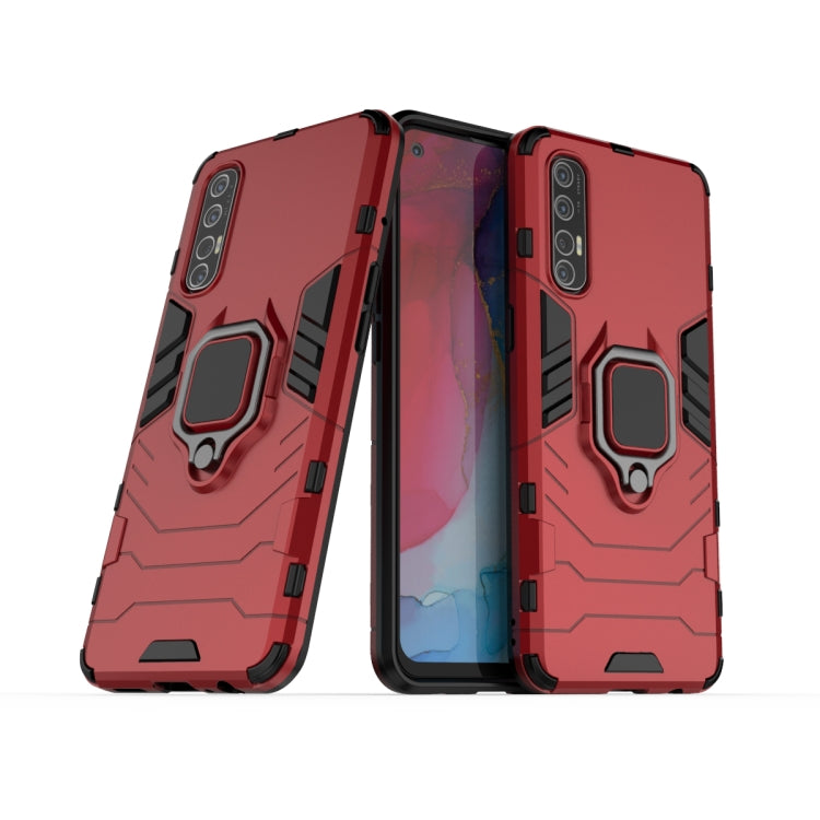 For OPPO Reno 3 Pro PC + TPU Shockproof Protective Case with Magnetic Ring Holder