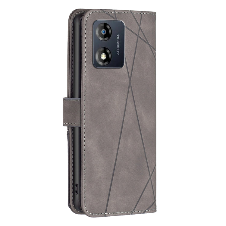For Motorola Moto E13 4G Magnetic Buckle Rhombus Texture Leather Phone Case