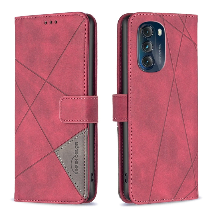 For Motorola Moto G 5G 2023 Magnetic Buckle Rhombus Texture Leather Phone Case