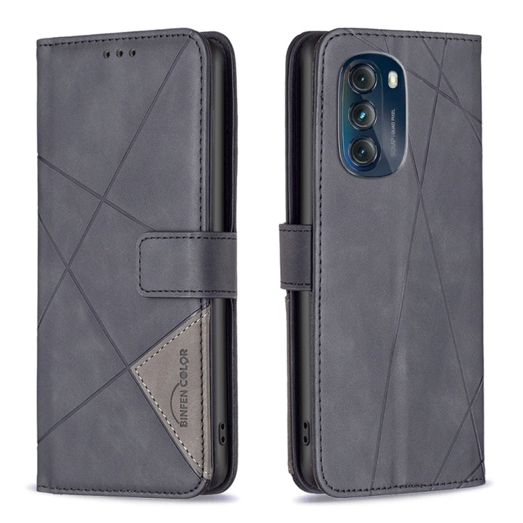 For Motorola Moto G 5G 2023 Magnetic Buckle Rhombus Texture Leather Phone Case