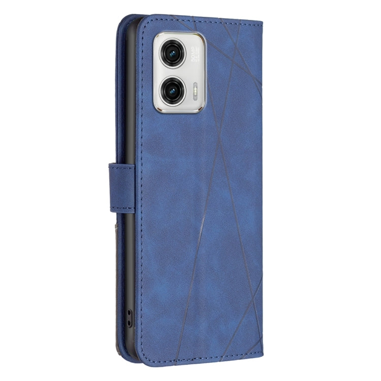 For Motorola Moto G73 5G Magnetic Buckle Rhombus Texture Leather Phone Case