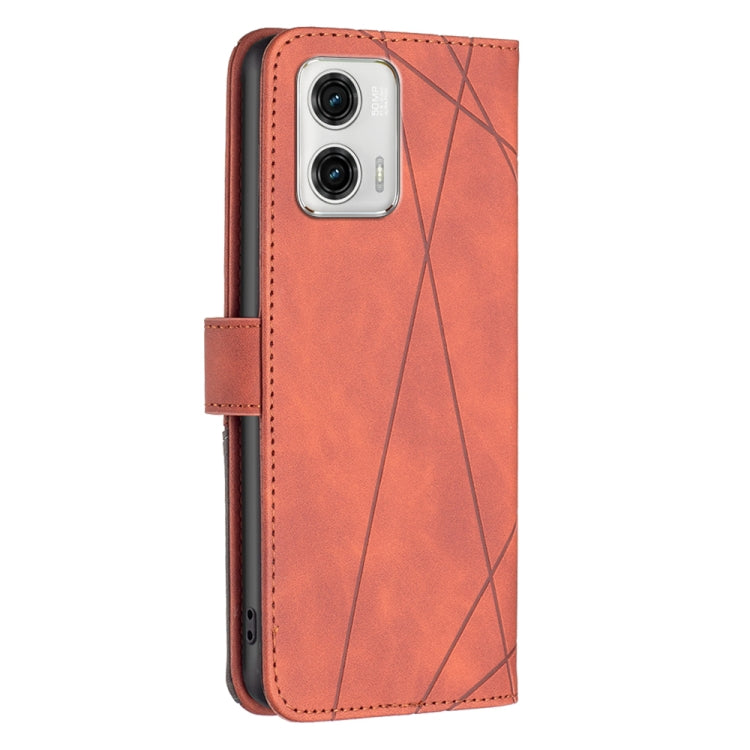 For Motorola Moto G73 5G Magnetic Buckle Rhombus Texture Leather Phone Case