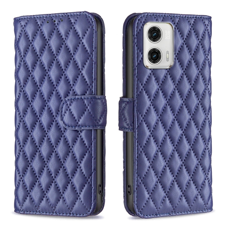 For Motorola Moto G73 5G Diamond Lattice Wallet Leather Flip Phone Case