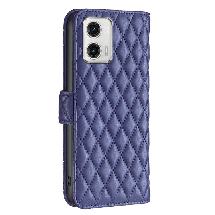 For Motorola Moto G73 5G Diamond Lattice Wallet Leather Flip Phone Case