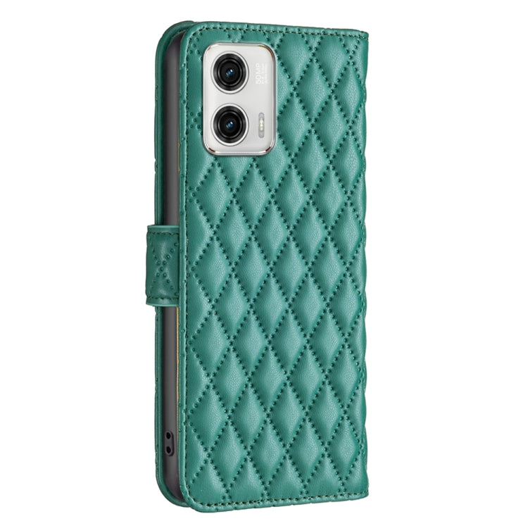 For Motorola Moto G73 5G Diamond Lattice Wallet Leather Flip Phone Case