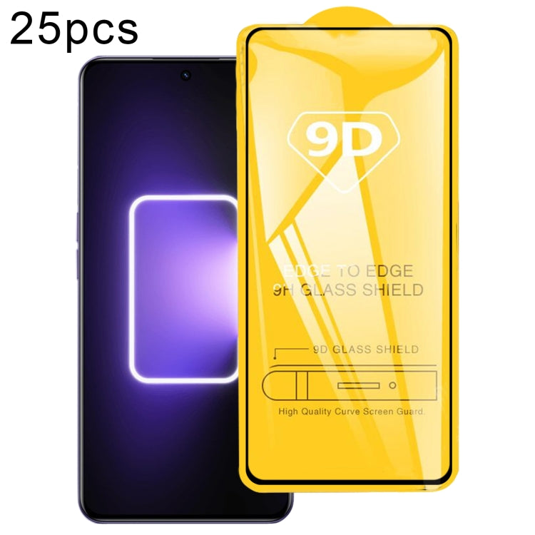 For Realme GT3 25pcs 9D Full Glue Full Screen Tempered Glass Film