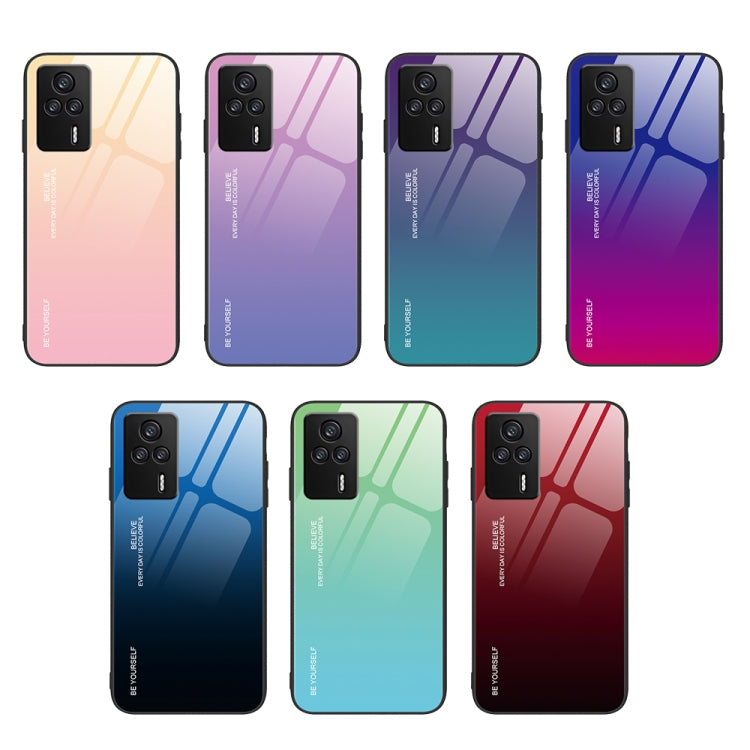 For Xiaomi Redmi K60E Gradient Color Glass Phone Case