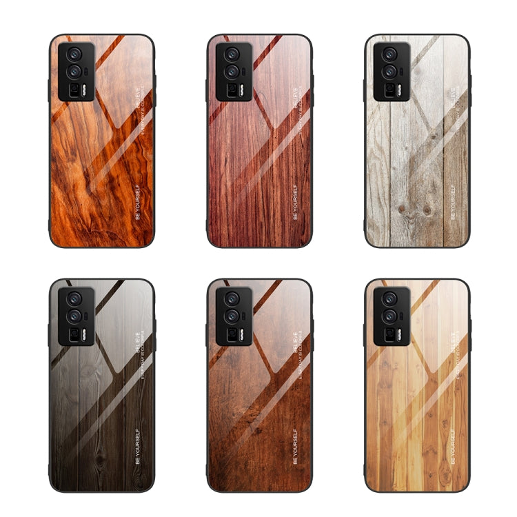 For Xiaomi Redmi K60/K60 Pro Wood Grain Glass Phone Case
