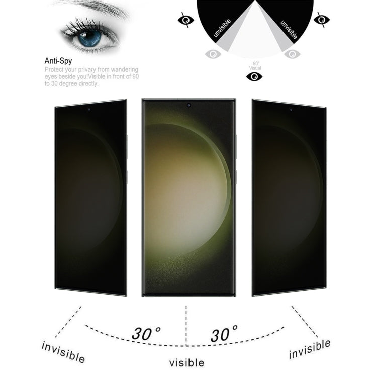 For Samsung Galaxy S23 Ultra 5G 3D Curved Edge Privacy Tempered Glass Film, Not Support Unlock