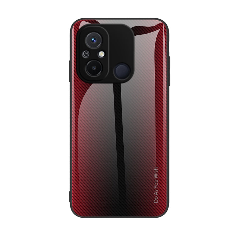 For Xiaomi Redmi 12C Texture Gradient Glass TPU Phone Case