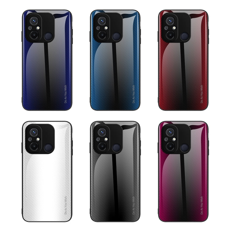 For Xiaomi Redmi 12C Texture Gradient Glass TPU Phone Case