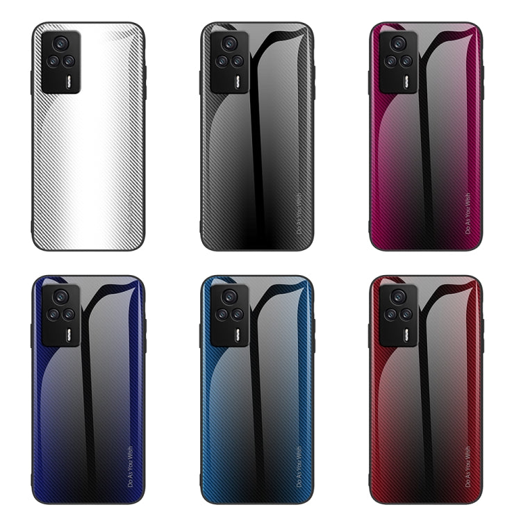 For Xiaomi Redmi K60E Texture Gradient Glass TPU Phone Case