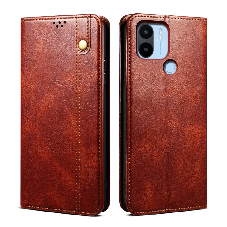 For Xiaomi Poco C50 Oil Wax Crazy Horse Texture Leather Phone Case