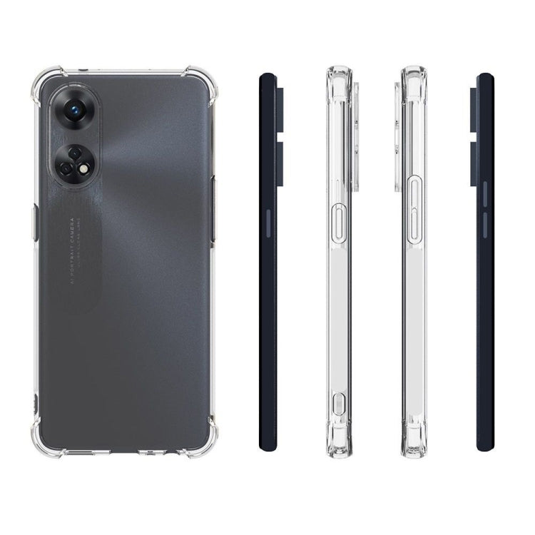 For OPPO Reno8 T 4G Shockproof Non-slip Thickening TPU Phone Case(Transparent)