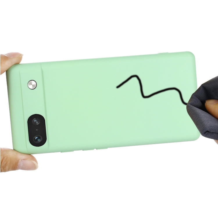 For Google Pixel 7a Pure Color Liquid Silicone Shockproof Phone Case