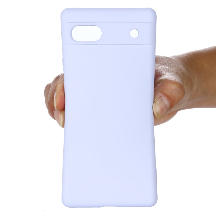 For Google Pixel 7a Pure Color Liquid Silicone Shockproof Phone Case