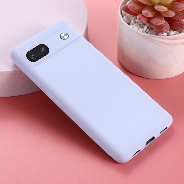 For Google Pixel 7a Pure Color Liquid Silicone Shockproof Phone Case