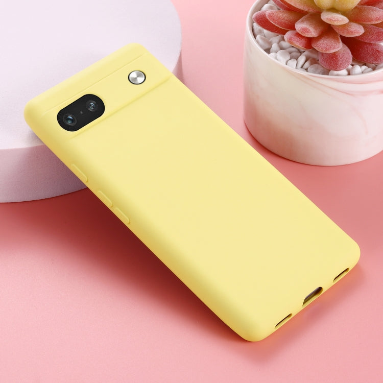 For Google Pixel 7a Pure Color Liquid Silicone Shockproof Phone Case