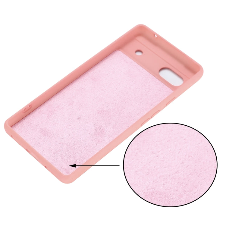 For Google Pixel 7a Pure Color Liquid Silicone Shockproof Phone Case