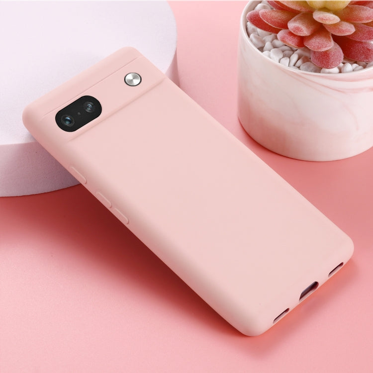 For Google Pixel 7a Pure Color Liquid Silicone Shockproof Phone Case