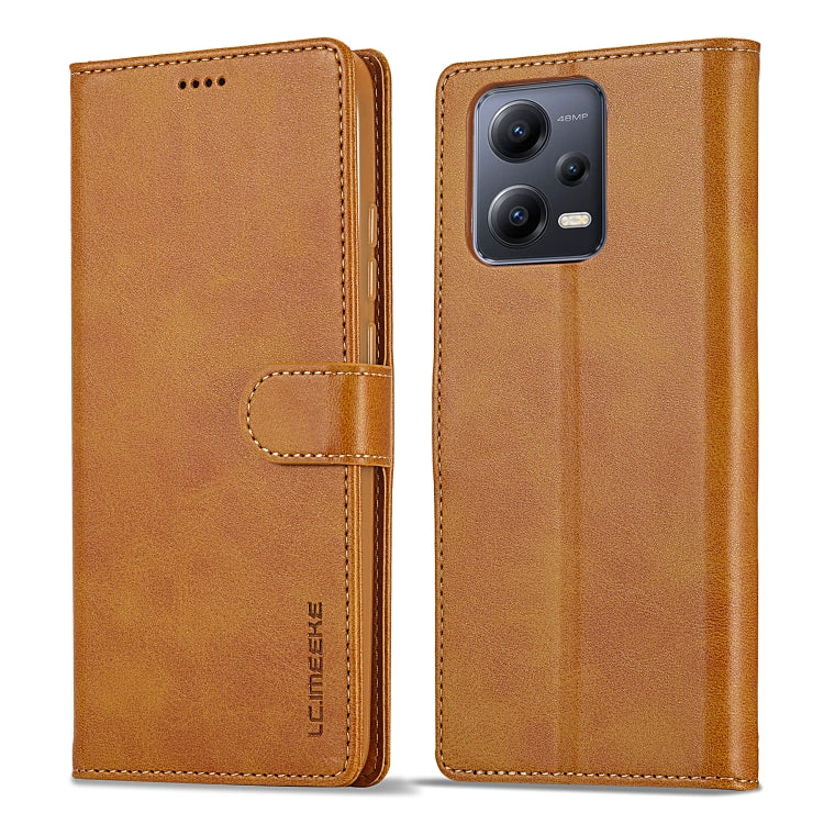 For Xiaomi Redmi Note 12 5G/Poco X5 LC.IMEEKE Calf Texture Horizontal Flip Leather Case