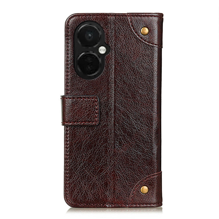 For OnePlus Nord CE 3 Lite Copper Buckle Nappa Texture Leather Phone Case