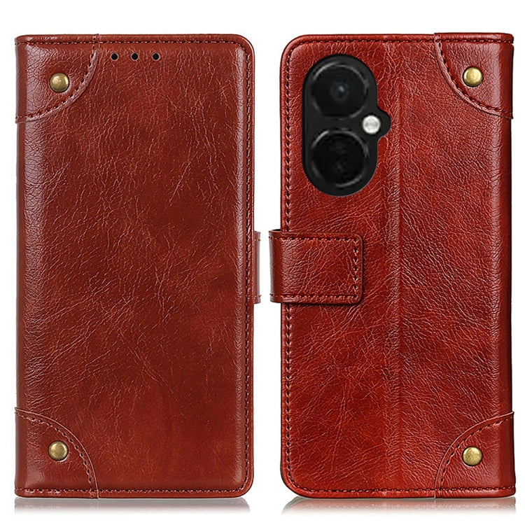 For OnePlus Nord CE 3 Lite Copper Buckle Nappa Texture Leather Phone Case