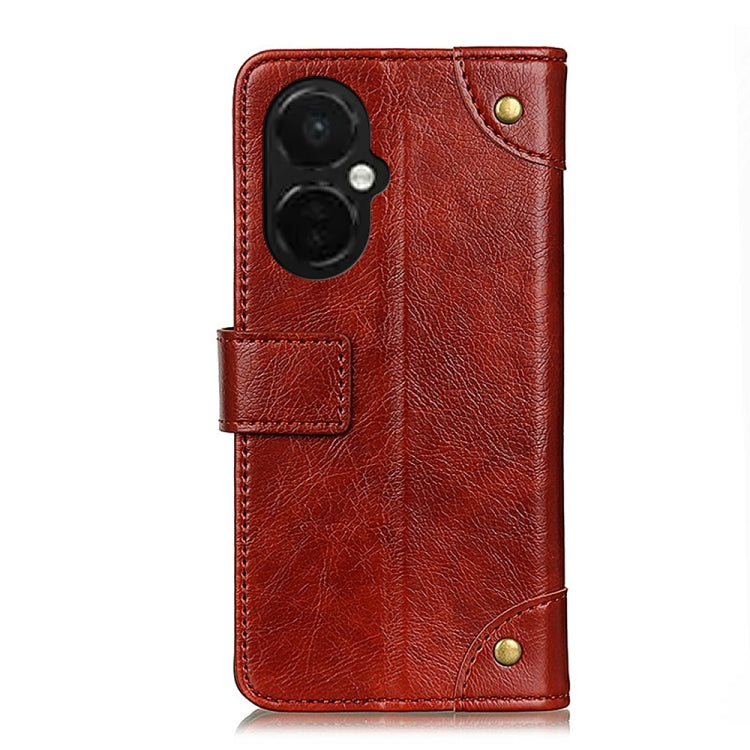 For OnePlus Nord CE 3 Lite Copper Buckle Nappa Texture Leather Phone Case