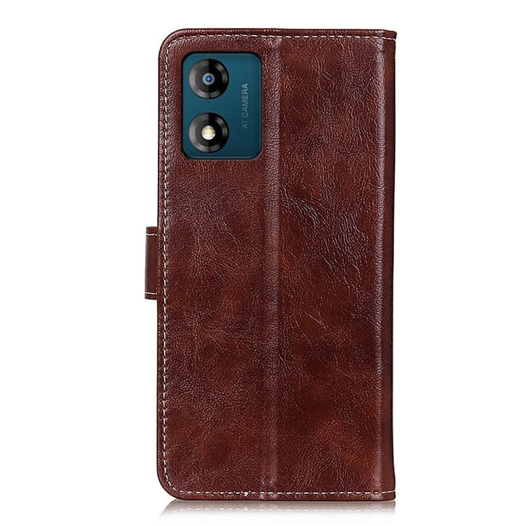 For Motorola Moto E13 4G 2023 Retro Crazy Horse Texture Leather Phone Case