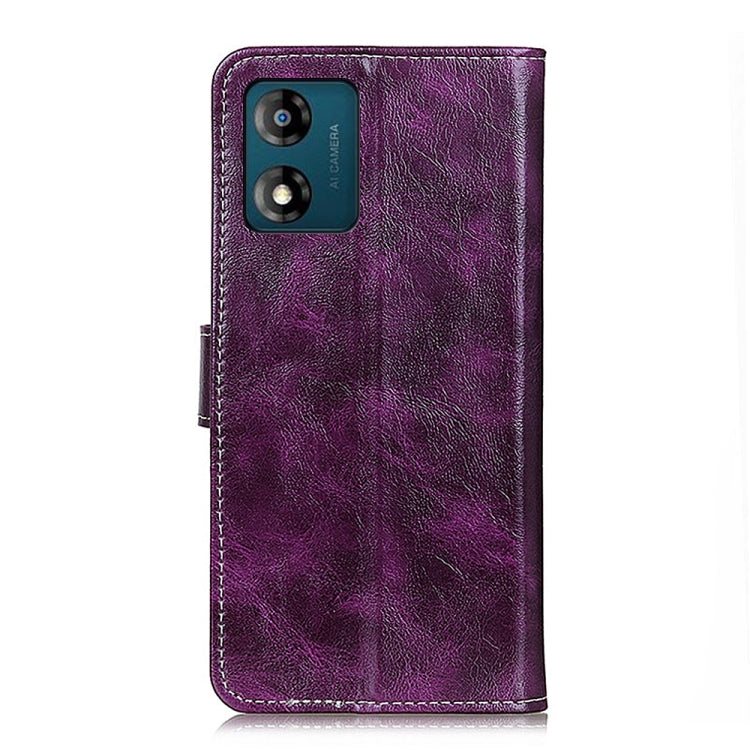 For Motorola Moto E13 4G 2023 Retro Crazy Horse Texture Leather Phone Case