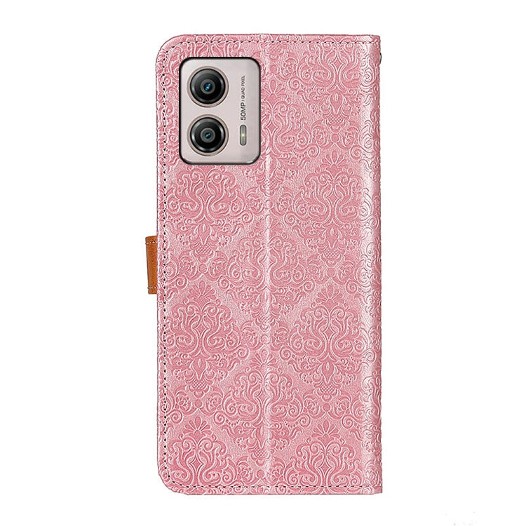 For Motorola Moto G53 5G European Floral Embossed Flip Leather Phone Case