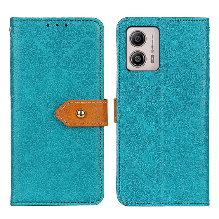 For Motorola Moto G53 5G European Floral Embossed Flip Leather Phone Case
