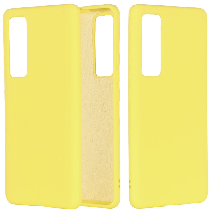 For Huawei Nova 7 Solid Color Liquid Silicone Dropproof Full Coverage Protective Case