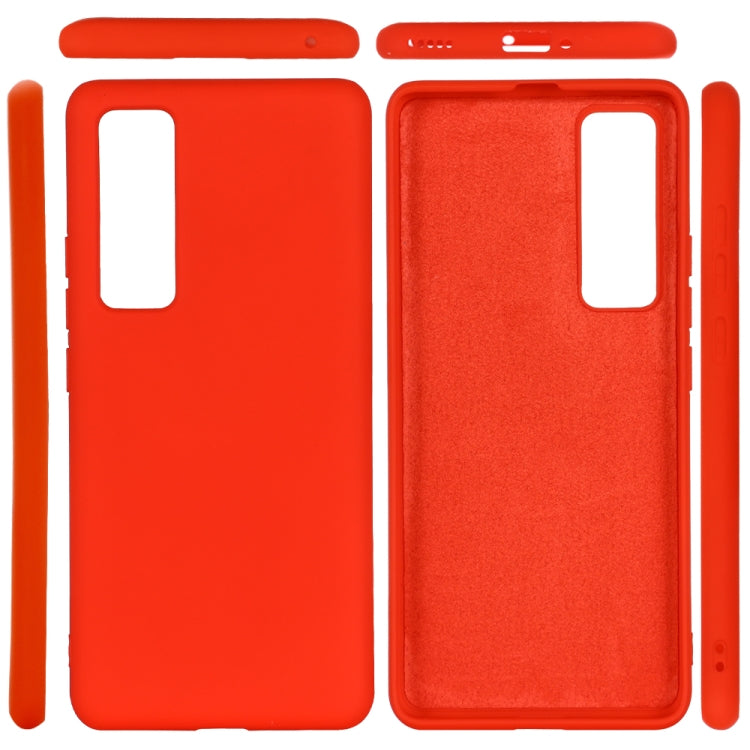 For Huawei Nova 7 Pro Solid Color Liquid Silicone Dropproof Full Coverage Protective Case