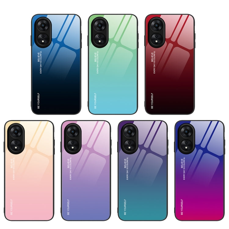 For OPPO A17 Gradient Color Glass Phone Case